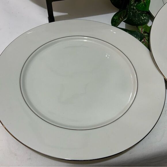 Royal Majestic fine platina 8446 10 1/2" Dinner Plate White set of 4 B7 - Picture 5 of 7